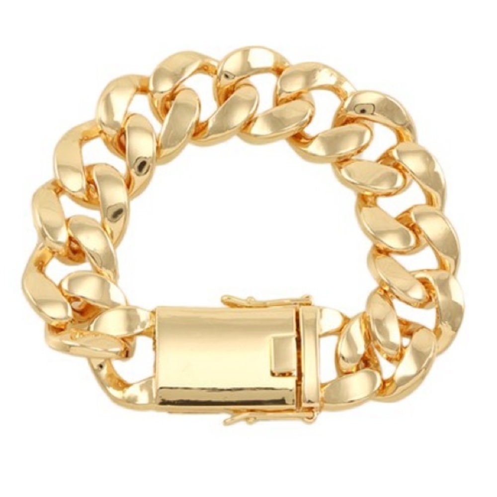 Gold Chunky Link Bracelet (1220)